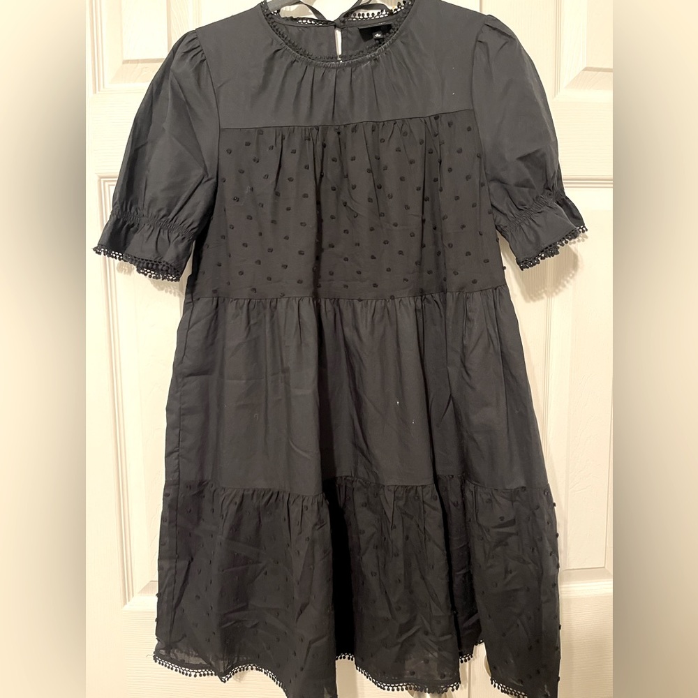 WHO WHAT WEAR Swiss Dot Babydoll Dress